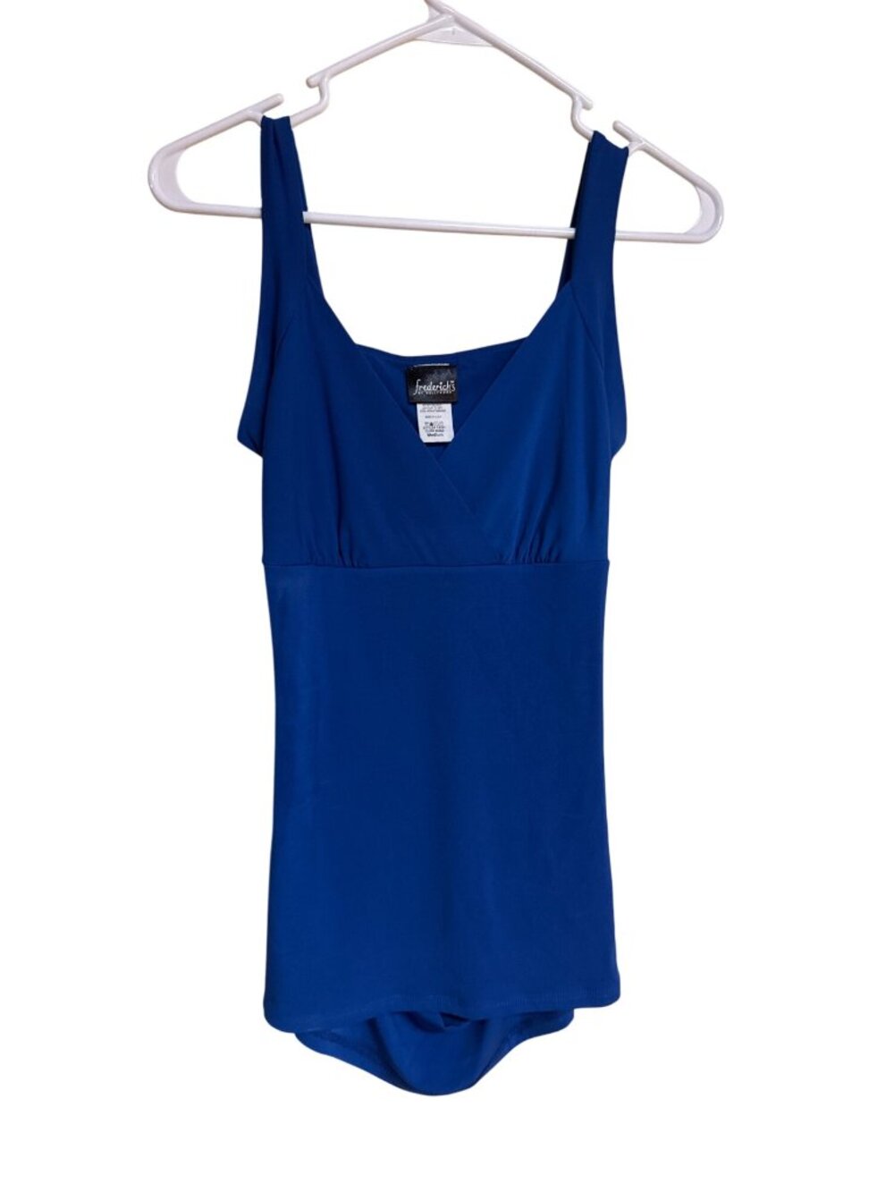 Fredericks Of Hollywood Blue Ruched Back Bodysuit Medium Nylon Blend